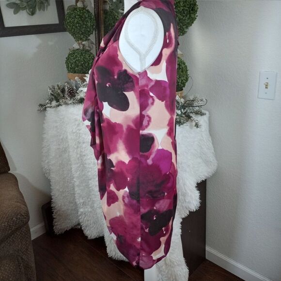 ANN TAYLOR LOFT PURPLE, BLACK, & WHITE DRESS SZ.0 EUC - Picture 5 of 8